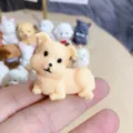 Mini cute resin dog figurine DIY craft accessory for phone case decoration craft project - Model V Puppy