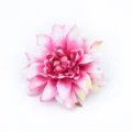 Artificial dahlia flower head pink white gradient silk fabric dahlia for home decor wedding DIY - Rose Gold