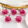 Roze kunstmatige rozenbloemkoppen voor DIY ambachten, huwelijksdecoratie bloemstukken. - Donker Zandrood