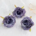 Artificial purple rose flower heads for DIY crafts, wedding decorations and handmade floral wreaths. - Light Purple
