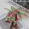 Artificial frosted tulip flower bunch for photography decoration DIY craft and accessories. - Red