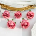 Artificial pink rose flower heads for DIY wedding decoration and floral arrangements - Sand Red