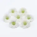 Artificial mini white daisy flower heads detail shot for gift boxes and wedding favors. - Coated Mini Daisy - White
