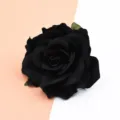 Schwarze künstliche Samtrose Blume Zubehör für DIY Haarspange Brosche Hochzeitsdeko. - Schwarz