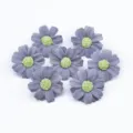 Artificial small daisy flowers autumn fabric fake flowers for gift boxes candy box decor. - Coated Mini Daisy - Grey