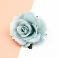 Samt Rose Blume Brosche Haarspange künstliche Blumen Accessoire für Hochzeit DIY Basteln. - Himmelblau