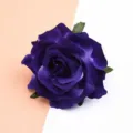 Dunkelblaue künstliche Rosenblüte Haarnadel DIY Stoff Brosche Hochzeitsfeier Dekor. - Dunkellila