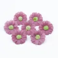 Testine di margherite in seta artificiale viola mini fiori finti per scatola regalo 7pz - Mini margherite rivestite in lattice - Rosa