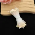 White simulated flower stamens DIY craft accessories for handmade artificial silk flowers. - Matte Round Head / 400 Pieces/Pack / Peach Pink