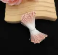 Rosa doppelseitige künstliche Blumenstaubblätter Bündel DIY Handwerk Blumenmaterial Zubehör - Mattes Runder Kopf / 400 Stück/Packung / Lotusrosa