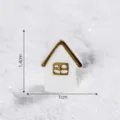 Mini statuetta di casa in ceramica micro paesaggio Natale scena di neve accessorio deco - 13# Casa in Oro Antico