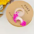 Helle rosa künstliche Blumenstaubblätter DIY Bastelmaterial mit Spule für Blumenkunst. - Perlmutt-Stil / 65 Stück/Packung / Perlglanz Himbeerrot