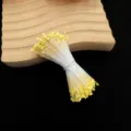 Künstliche Blumenstaubblätter für DIY Rosen, farbige Perlen Blütenstempel Zubehör. - Flacher Rosenkopf / 330 Stück/Packung / Zitronengelb