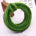 Green fuzzy wire pipe cleaners for DIY craft flowers, thick and dense 10mm stems. - 1m / Grass Green