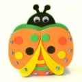 Kids DIY EVA Pen Holder Craft Kit Cute Ladybug Multicolored Desk Organizer Toy Set - Orange-Red - W Ladybug