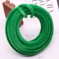 10mm thick green chenille stems pipe cleaners fluffy DIY craft supplies for flower bouquets. - 1m / Green