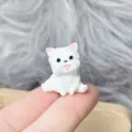 Cute miniature white puppy resin figurine, perfect for DIY phone case charm and crafts. - No.1 Small White Dog