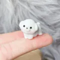 Mini white puppy resin charm for DIY phone case cute micro landscape decoration accessory - No.2 Small White Dog