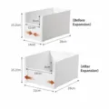 Boîte de rangement de cuisine blanche réglable pour placards et organisation sous évier - Style Extensible à Largeur Réglable (8110) / 1 Pièce / Blanc