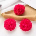 Zijde chrysant bloemballen DIY bruiloft decor hoed tas accessoires levendig roze kunstmatig - Watermeloen Rood