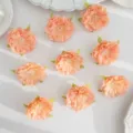 Peach artificial peony flower heads for DIY hair accessories, garlands, and crafts. - Champagne