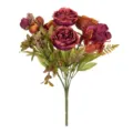 Detailansicht des künstlichen Pfingstrosen Blumenstraußes für Hochzeit Heimdekoration - Kaffeebraun