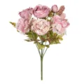 Europäischer Vintage 7-Kopf Herbst Pfingstrose künstlicher Blumenstrauß für Heimdekoration. - Sandrot