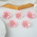 Teste di fiori di seta rosa artificiali per accessori per capelli fai-da-te e decorazioni. - Rosa chiaro