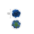 Blue artificial flannel rose flower head, 7cm DIY decorative silk flower for crafts. - Sapphire Blue