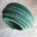 Blue-green dense velvet pipe cleaners 10mm DIY craft stems fluffy twisted sticks. - Bean Green