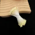 Künstliche Blumenstamen Bündel gelbe Perlen Pistillen für DIY Handwerk und Blumenarrangements. - Flacher Rosenkopf / 330 Stück/Packung / Milchgelb