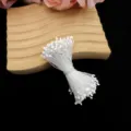 Weiße künstliche Blumenstempel DIY Zubehör für Handarbeit Rosen und Pfeifenreiniger Projekte. - Flacher Rosenkopf / 330 Stück/Packung / Weiß