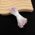 Kuenstliche Blumenstaubfaeden DIY Handwerk Perlen Pistillen fuer Rosen und Blumen Dekoration Zubehoer - Flacher Rosenkopf / 330 Stück/Packung / Koreanisches Rosa