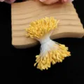 DIY künstliche gelbe Doppelblüten-Stammen für handgemachte Blumensträuße und Gestecke. - Flacher Rosenkopf / 330 Stück/Packung / Cremeorange