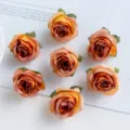 Künstliche Rosenköpfe für Basteln, DIY-Handwerk und schöne Heimdekoration Zubehör. - Orange