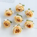 Künstliche Champagner Rosenblüten Köpfe für DIY Handwerk, Kränze und Haarschmuck Zubehör. - Hellgelb