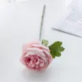 Kunstmatige roze pioenroos enkelstelige nepbloem voor huisdecoratie en huwelijksbloemstuk - Roze