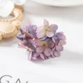 Artificial hydrangea flower head DIY handmade material bridal hair accessories home decor. - Gray Purple