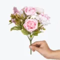 Europäische Retro 7-Kopf Herbst Pfingstrose künstliche Blumenstrauß Hochzeit Heimdeko - Rosa