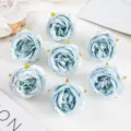 Künstliche blaue Rosenblüten Köpfe für Hochzeitsdekoration, Fotorequisiten und Blumenwand. - Blau