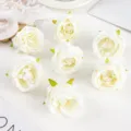 Künstliche weiße Rosen Blüten Köpfe gefälschte Pfingstrose für Hochzeit Party Fotografie Requisiten - Weiß