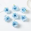 Artificial blue rose flower heads for DIY crafts, wedding decoration and floral arrangements. - Blue