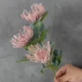 Artificial pink spider chrysanthemum flower branch fake plant for home desktop decor. - Single Stem 3-Head Spider Lily - Pink