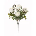 Elegante kunstmatige witte rozenboeket voor huwelijksdecoratie en decoratieve bloemdisplay thuis. - Wit