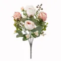 Kunstmatige rozenboeket huwelijksdecoratie roze neppe bloemen thuis tafel bloemstuk - Roze