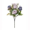 Künstliche Rosen Blumenstrauß lila Seidenblumen für Hochzeit Heimdekoration Variante - Lila
