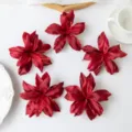 Kunstmatige rode lelie bloemhoofdjes voor bruiloft feest muur decoratie 5 stuks - Heldere Rood