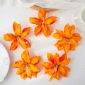 Kunstmatige oranje leliebloem 12cm, zijden bloemhoofd voor feest en bruiloft decoratie - Oranje