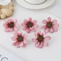Kunstmatige madeliefje bloemhoofdjes roze zijden stof bloemen DIY handgemaakte accessoires decor - Paars Roze