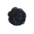 Black artificial silk peony flower head 8cm, fabric rose for wedding party decor gift box. - Black